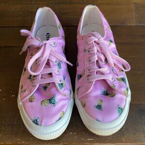 Superga “Fantasia” Pink Satin Printed Pineapple Sneakers (7.5)